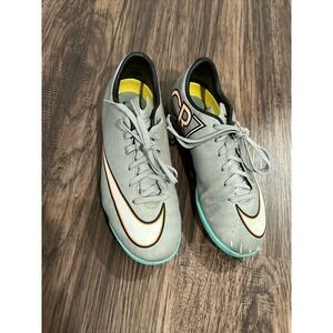 Nike Mercurial Victory V CR IC Gray Blue Indoor soccer Shoes 3.5Y